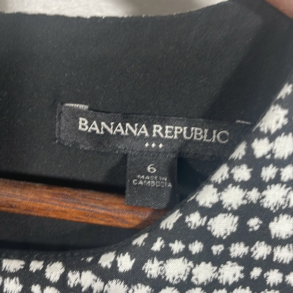 Banana Republic white and black  A-Line Mini Dress Crew Neck Short Sleeve - Picture 4 of 5